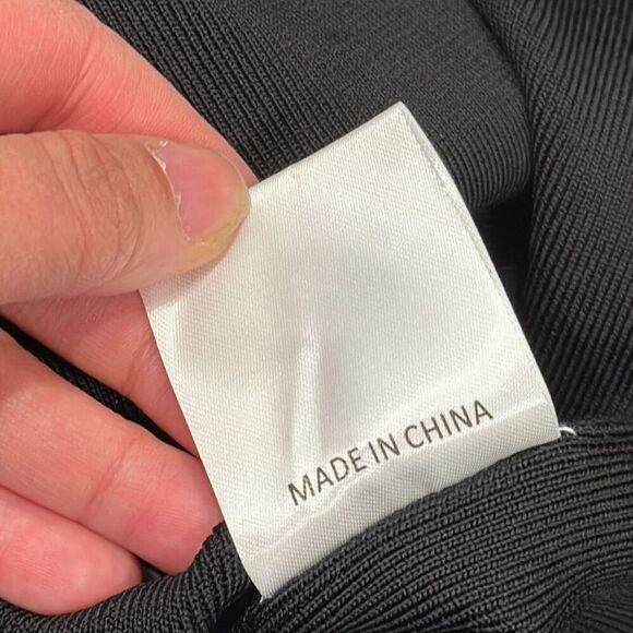 NWT Aya Muse Inio Black Viscose Long Sleeve Stretchy Maxi Dress Size S B36 - Picture 8 of 8